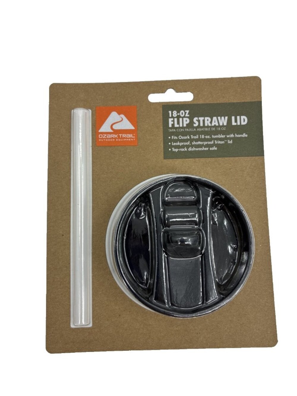 Ozark Trail 18 Oz Flip Straw Lid Replacement Black Tumbler Lid New